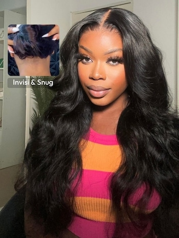 UNice Sans Colle Body Wave 7x5 Byebye Slip Lace Perruque Avec Cordon