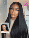 UNice Bye-Bye Slip™ Perruque Noire Yaki Lisse Bonnet Flexible Avec Bandes De Silicone Antidérapantes et Cordon