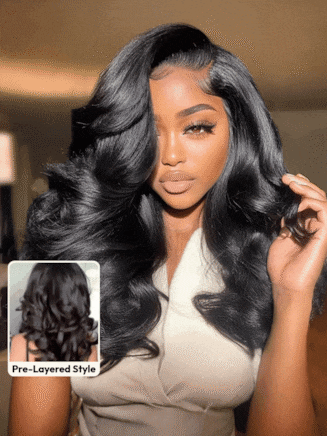 UNice Bye-Bye Slip™ Perruque Raie Latérale 200% Densité Avec Bandes en Silicone Antiglisse et Cordon