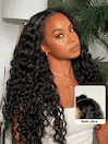 UNice 7×5 Byebye Knots&13x4 Pre-Everything™ Lace Frontal Naturelle Noire Water Wave Bouclé Perruque